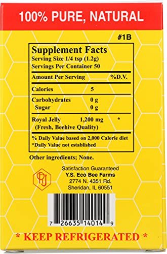 100% Pure Fresh Royal Jelly 60,000 mg YS Eco Bee Farms 2.0 oz Liquid