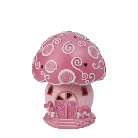December Diamonds 7" LED Pink Dome Candy House – Handcrafted Halloween/Christmas Decoration – Light-Up Seasonal Accent