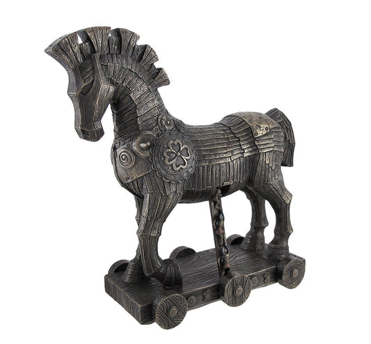 Veronese Design 10 3/8 Inch Greek Trojan Horse Home Decor Statue Cold Cast Resin Bronze Finish