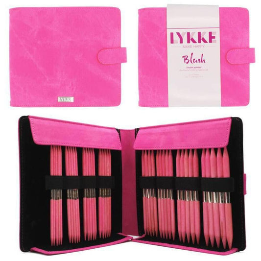 Lykke Blush Double Pointed Needles Gift Set Large US 6-13 Set in Fuchsia Fabric Pouch