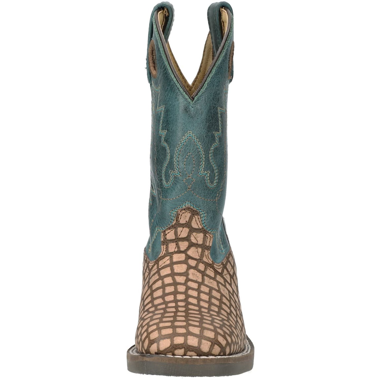 Smoky Mountain Children Unisex Reptile Dark Turquoise Leather Cowboy Boots 12D