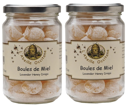 Mas des Abeilles Boules de Miel French Lavender Honey Drops 8.80-Ounce Jar (Pack of 2)