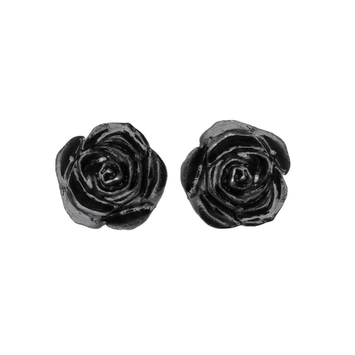 Alchemy Romance Rose Stud Earrings England Black Pretty Dark Gothic Alternative