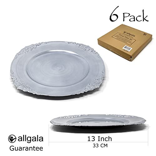 allgala Heavy Quality Round Charger Plates - Elegant Gold Chargers for Dinner Plates