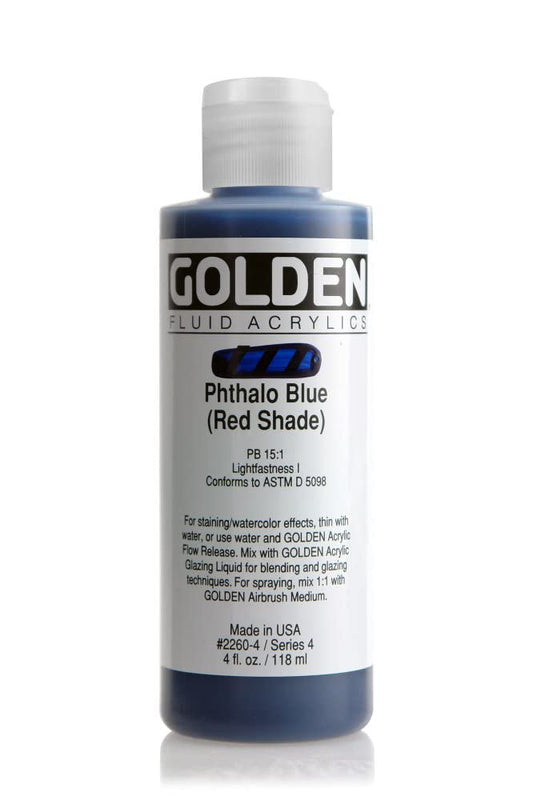 Golden Fluid Acrylics - Phthalo Blue (Red Shade) - 4 oz Bottle