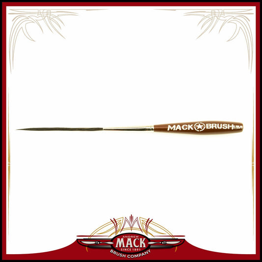 Andrew Mack Size 000 Series Long Bob Pinstriping and Scrolling Brush Black Synthetic & Blue Squirrel Blended 1 3/4" Hair