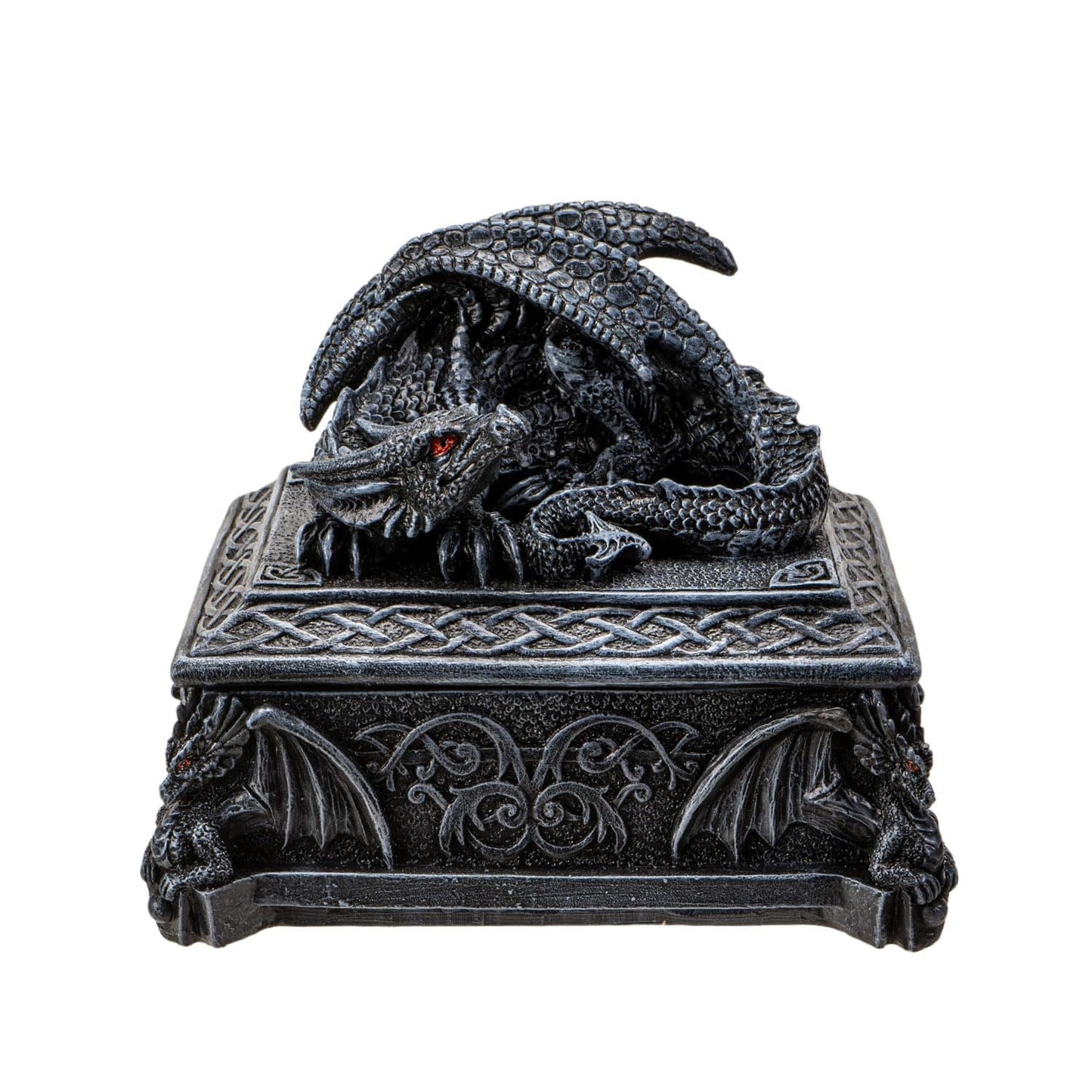 Pacific Giftware Celtic Dragon Jewelry Box – Mythical Winged Guardian Decorative Trinket Holder, Medieval Alchemy Design, Perfect for Dungeons & Dragons Collectibles, 5" L x 4.5" H