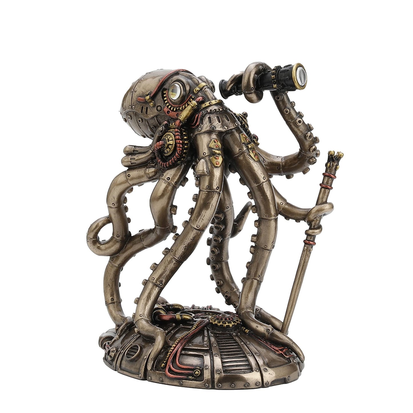 Veronese Design 6 3/4 Inch Tall Steampunk Space Alien Octopus Cold Cast Bronzed Resin Sculpture