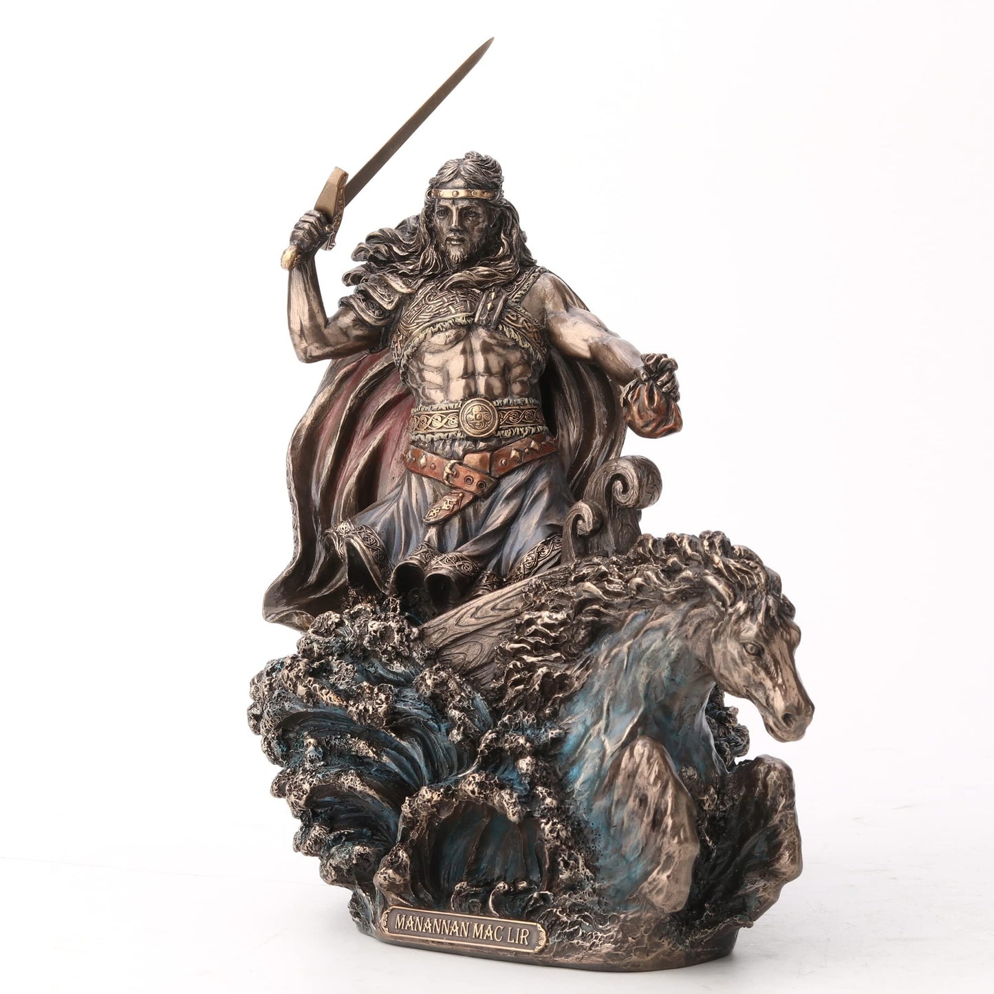 Veronese Design 9 1/2 Inch Manannan Mac Lir Irish God of The Sea Cold Cast Resin Statue Bronze Finish