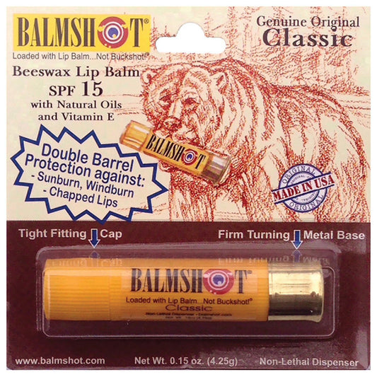 Balmshot Organic Beeswax Lip Balm Classic - SPF 15, with Natural Oils and Vitamin E, Made in USA