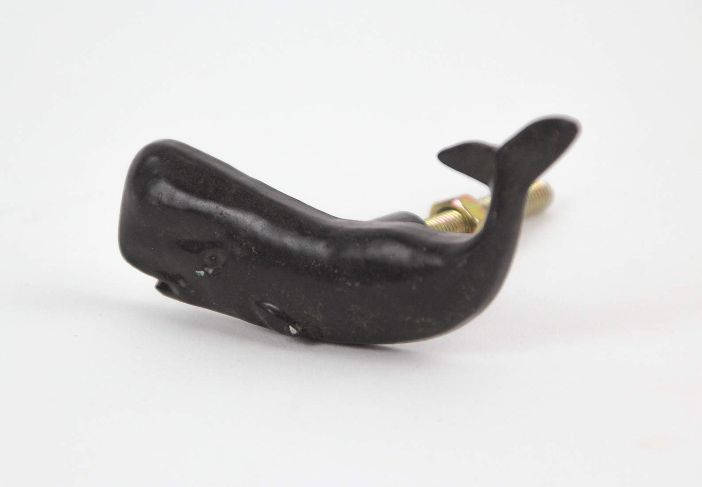 Moby Dick Specialties Set of 6 Black Painted Cast Iron Whale Drawer Pull Rustic Furniture Decor Knob