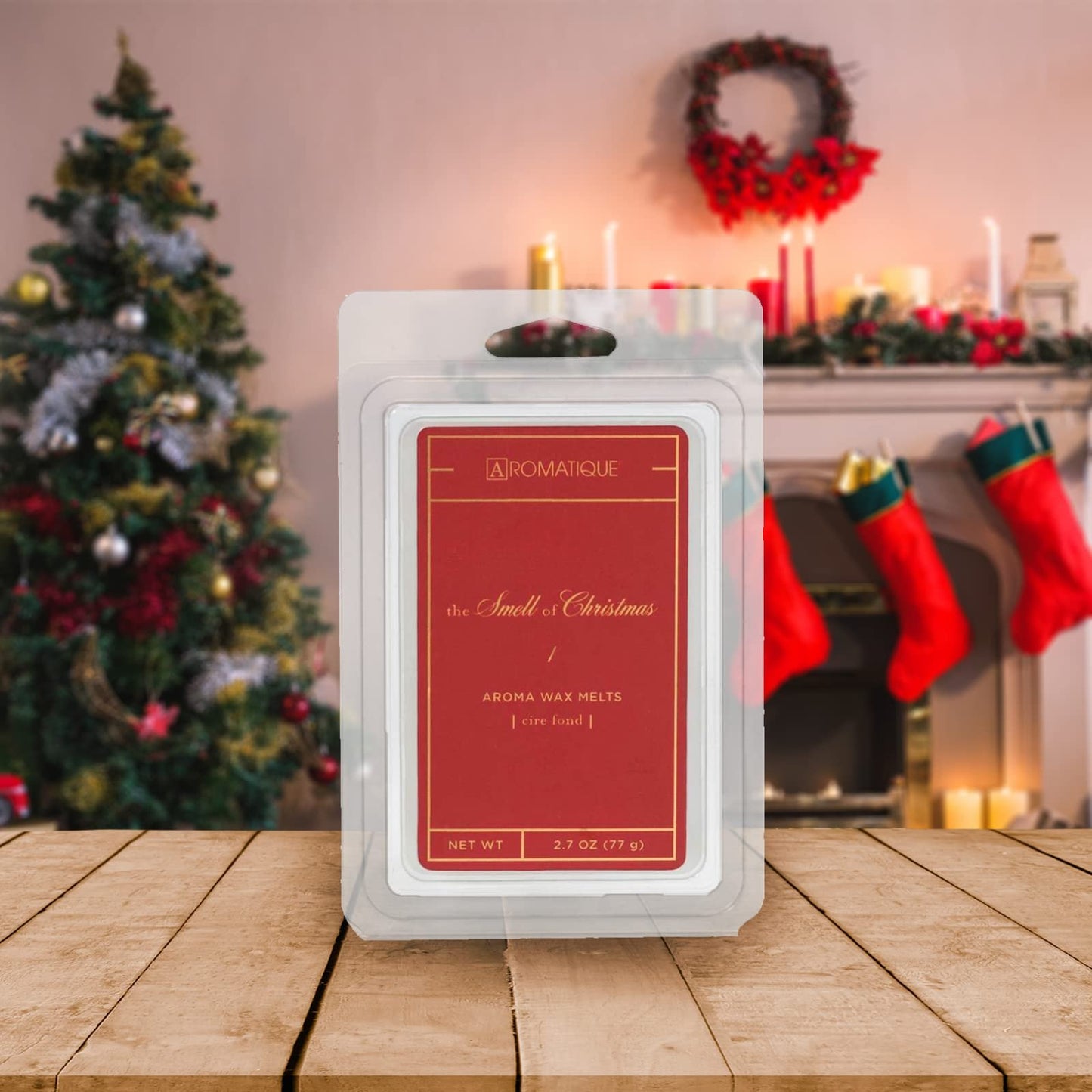 Aromatique The Smell Of Christmas Wax Melts Set of 8 - Highly Scented Wax Cubes Essential Oils Tealight Melter Air Freshener Home Fragrance Deodorizer Xmas Gifts Notes of Clove, Cinnamon, Orange 2.7oz