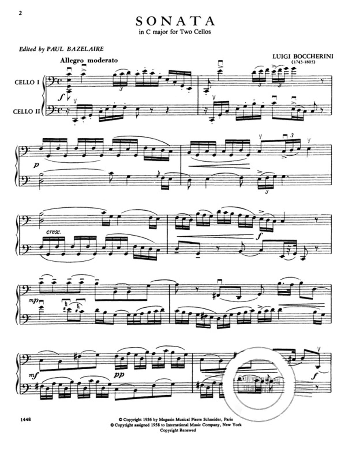 Boccherini, Luigi - Sonata In C Major G 74 for Two Cellos - Arranged by Bazelaire - International Edition [Sheet music] [Sheet music] [Sheet music] [Sheet music] [Sheet music] [Sheet music] [Sheet music] [Sheet music] [Sheet music] [Sheet music]