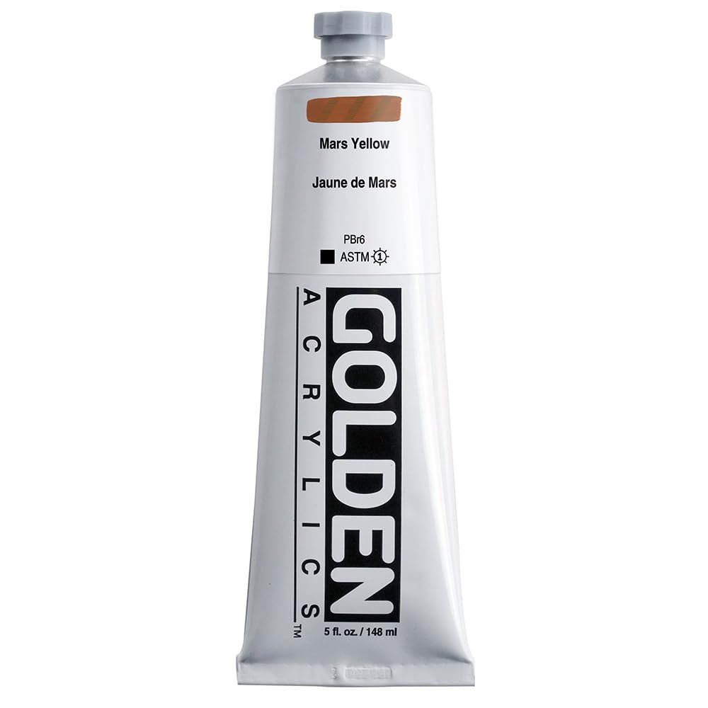 Heavy Body Acrylics by GOLDEN, Mars Yellow, 5 fl. oz. Tube, Professional Acrylic Paint, Opaque