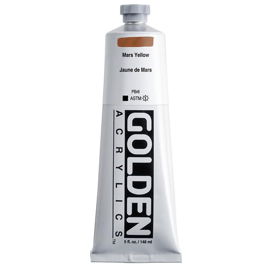 Heavy Body Acrylics by GOLDEN, Mars Yellow, 5 fl. oz. Tube, Professional Acrylic Paint, Opaque
