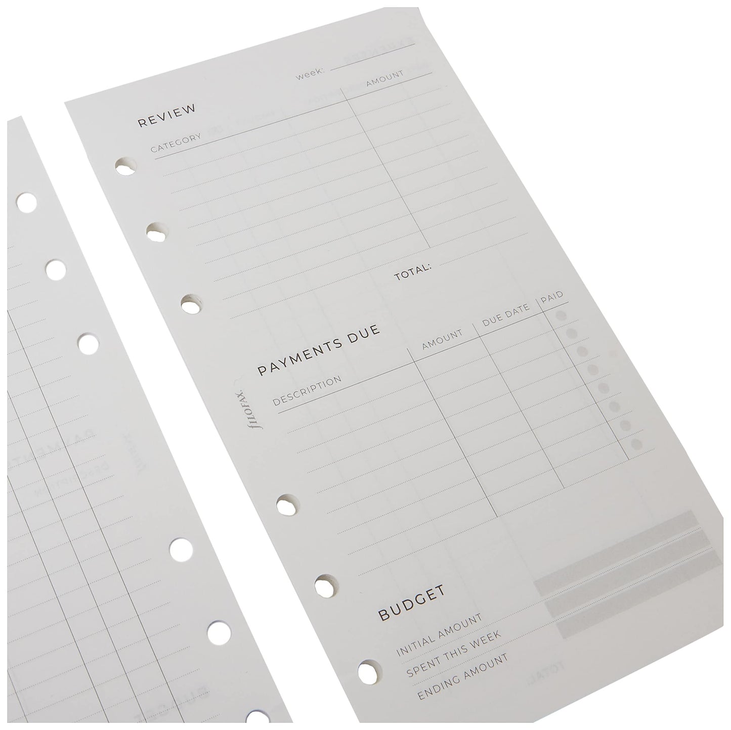 Filofax Organiser Refill Undated - Planners & Trackers