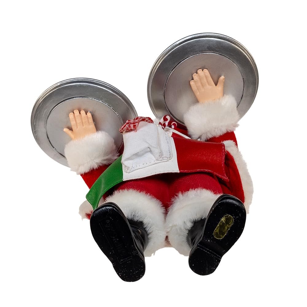 Kurt Adler 11-inch Fabriché™ Chef Santa Holding Two Trays of Pizza