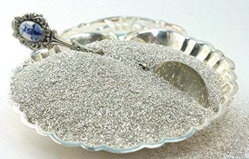 Silver Imported German Glass Glitter - Fine 90 Grit (Most Popular Grain Size) Sparkly Glass Glitter - 311-9-SL