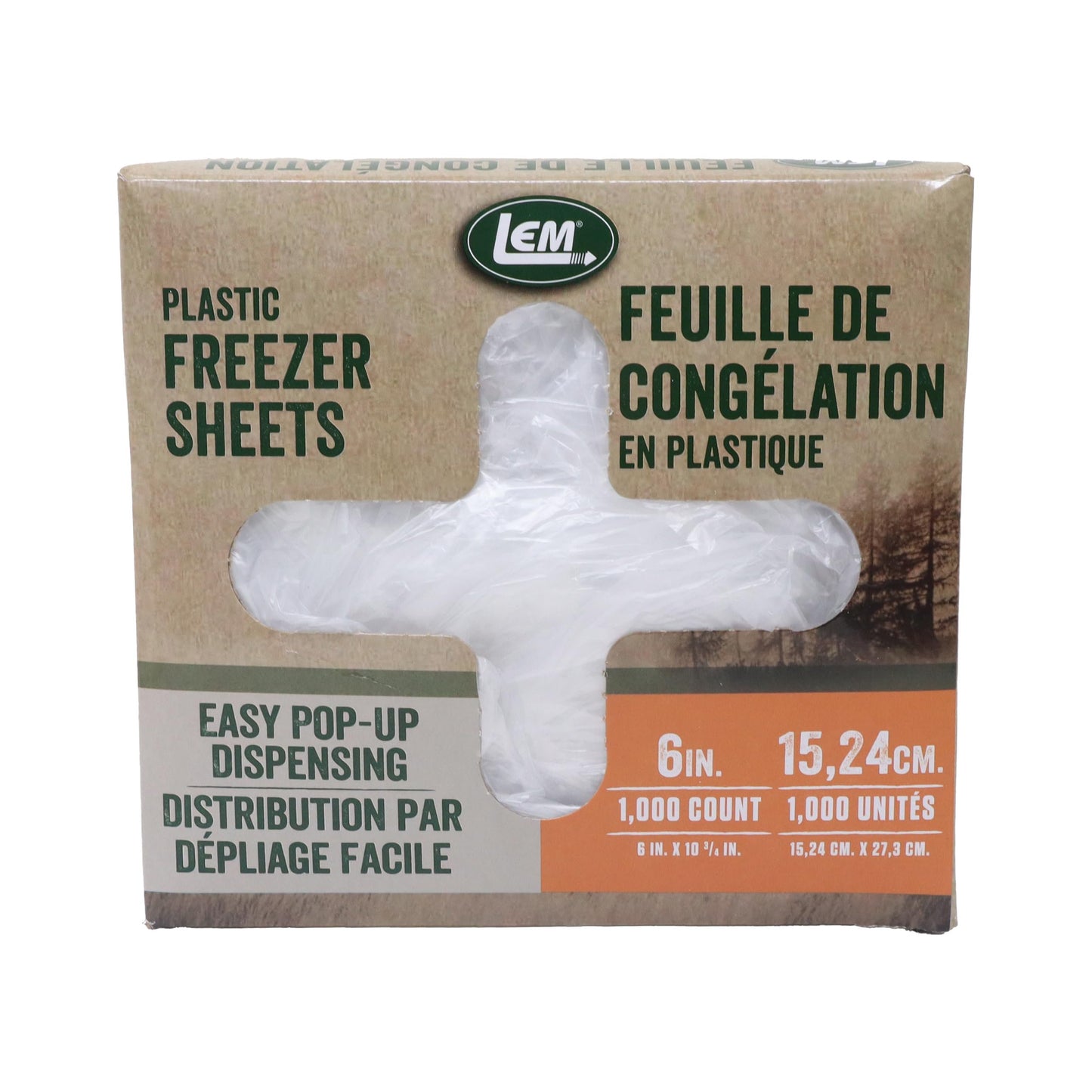 LEM Products 6" Freezer Sheets, Non-Stick, Non-Porous Polyethylene, 1000 Count Box