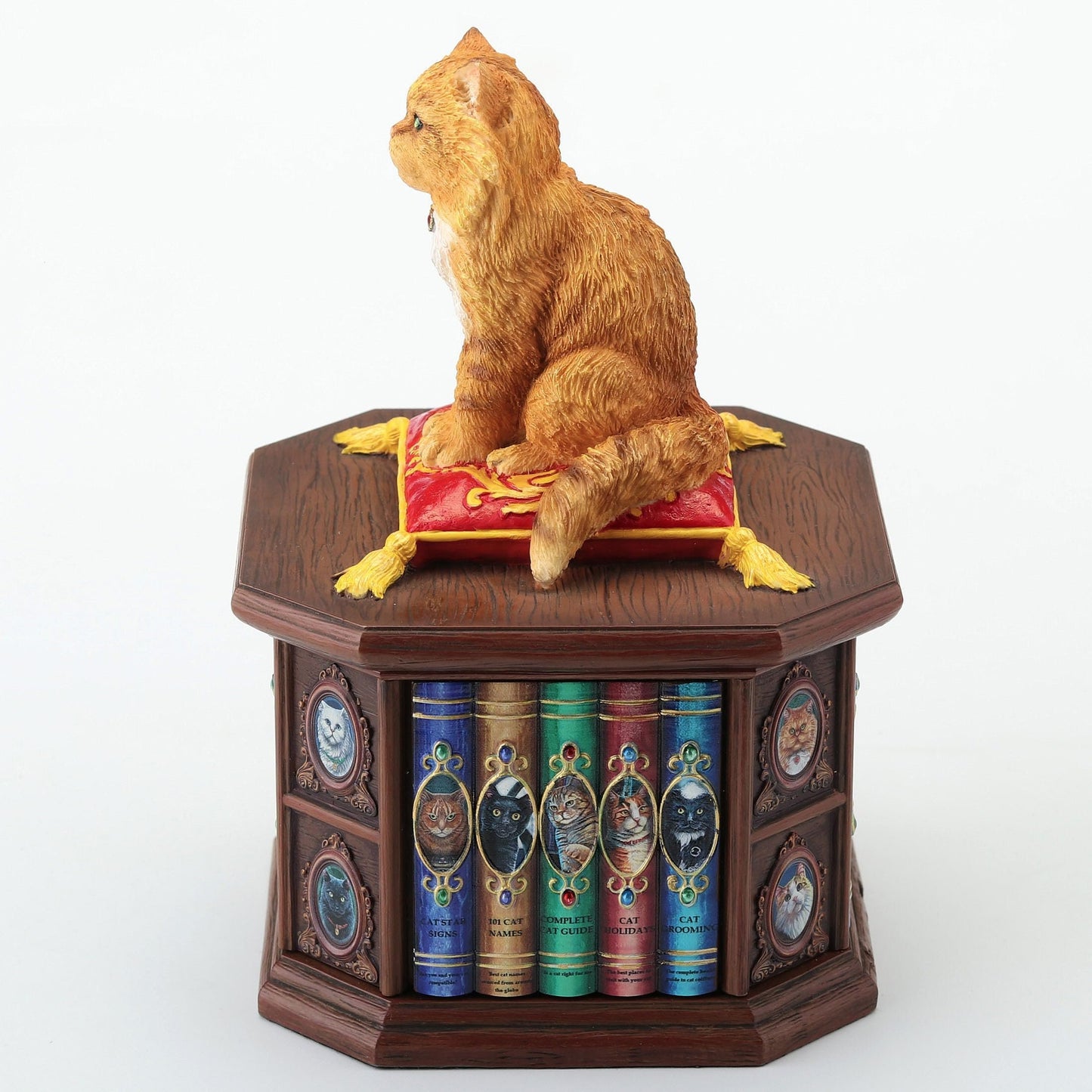 Veronese Design 6 3/4 Inch Mad About Cats Trinket Box by Lisa Parker Hand Painted Resin Sculpture Animal Home Decor