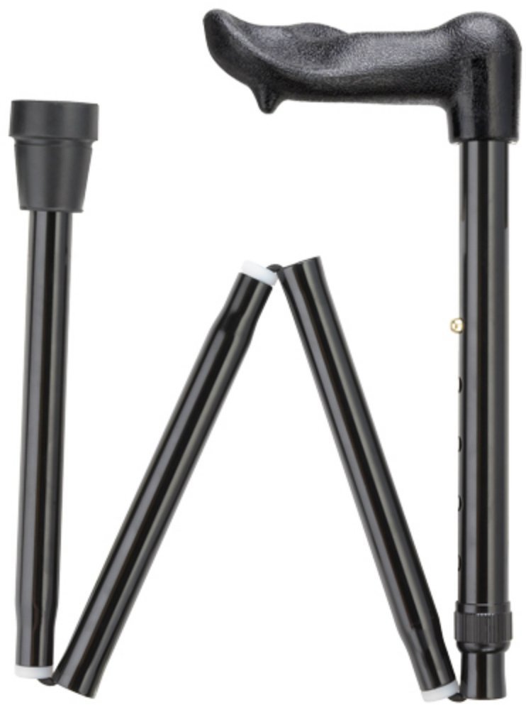 Palm Grip Folding and Adjustable Cane with Black Handle and Black Shaft, Right Hand Item DHAR-9052808