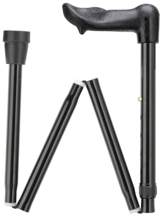 Palm Grip Folding and Adjustable Cane with Black Handle and Black Shaft, Right Hand Item DHAR-9052808