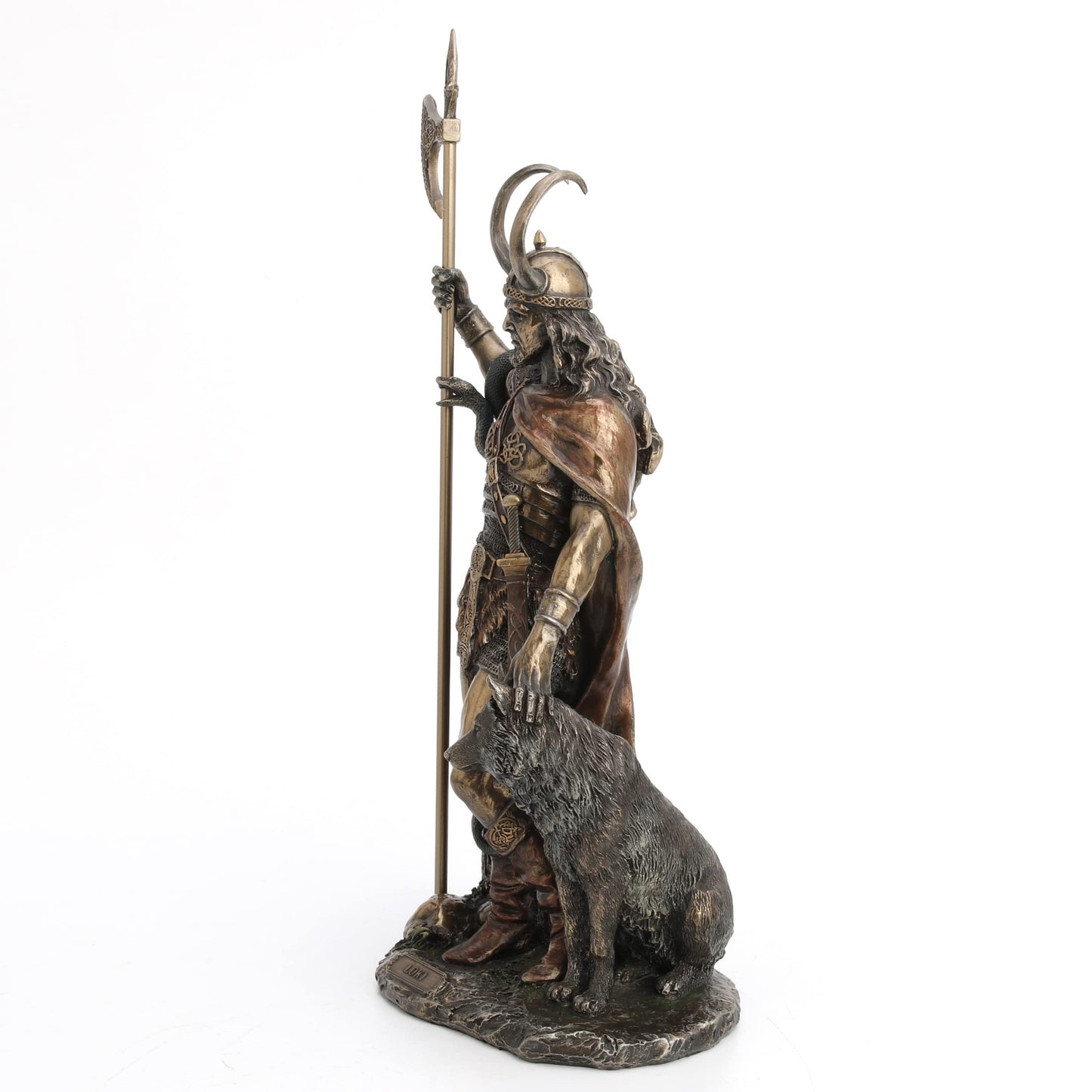 Bronze Norse God Loki God of Mischief Sculpture, Figurines Home Decor, 13.75 Inches