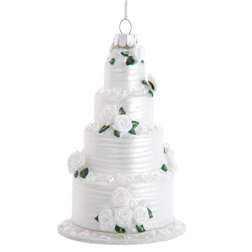 Kurt Adler 4.5-Inch Noble Gems™ Glass Four Tier Wedding Cake Ornament