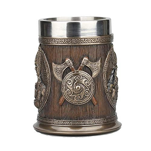 Veronese Design 5 7/8 Inch Viking Norse Gods Thor Odin Long Boat Beer Stein Cold Cast Resin Bronze Finish Statue Home Decor