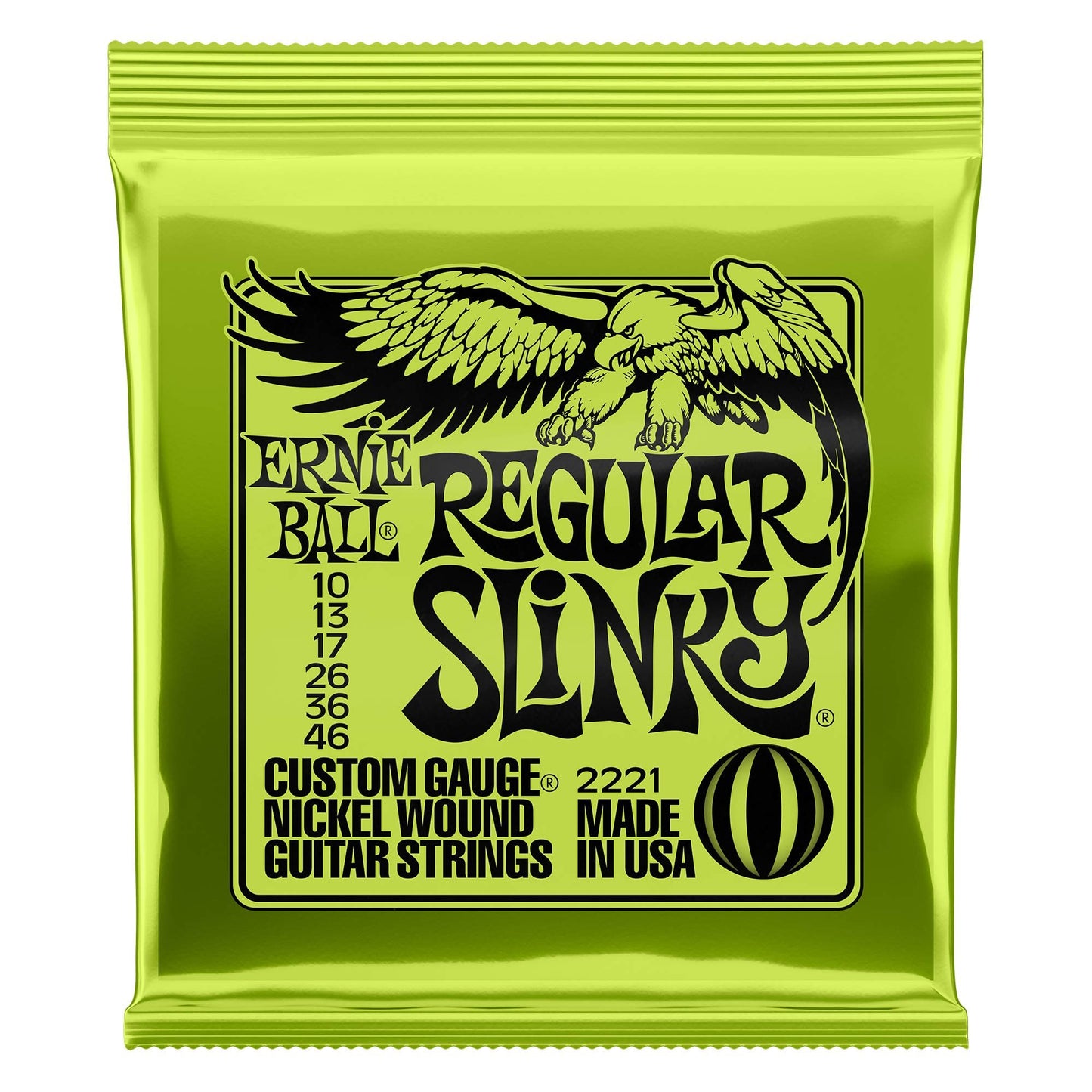 Ernie Ball Regular Slinky Electric Guitar Strings, Nickel Wound, Lot/4, P02221^4