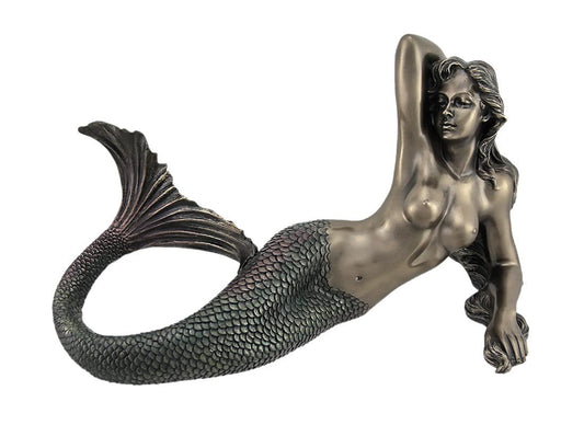 Wise Unic Mermaid Lying Back Statue