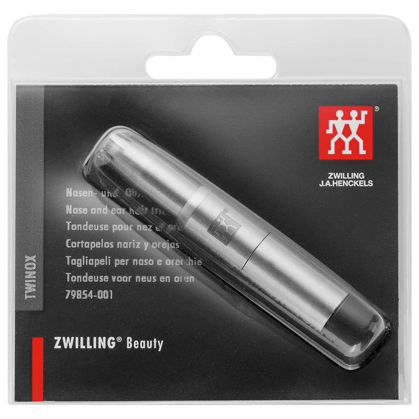 ZWILLING Nose and Ear Hair Trimmer (Travel Size, Internal, Rotating Blades, Safe to use, Hypoallergenic), Premium, Silver, 3 inch