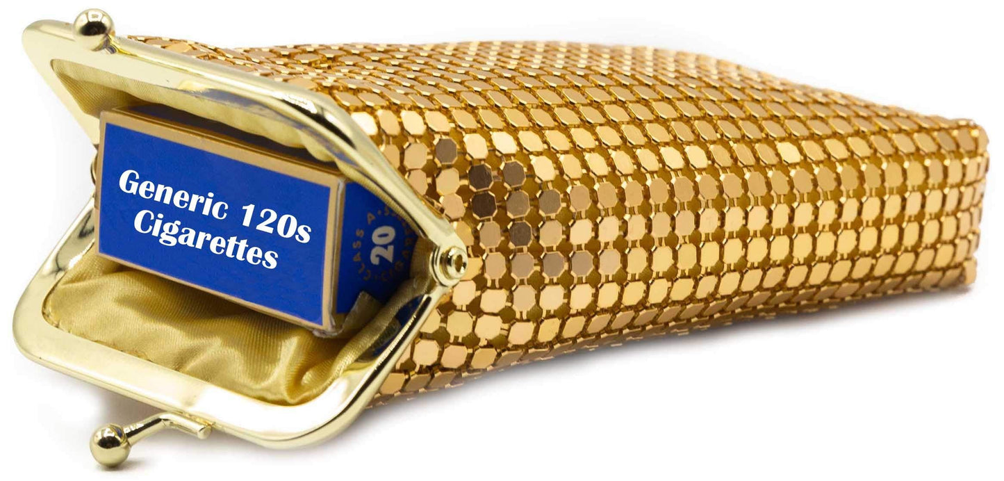 Gold Vintage Luxuriant Soft 4mm Metallic Mesh (Full Pack 100s or 120s) Cigarette Case Purse