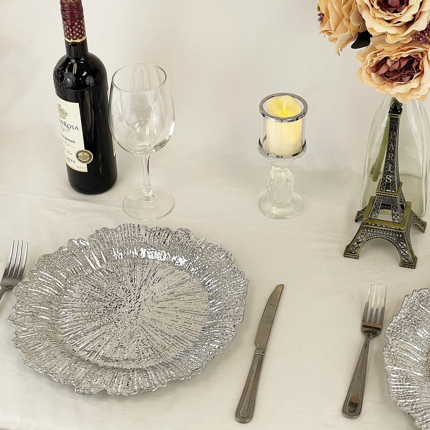 allgala Heavy Quality Round Charger Plates - Elegant Gold Chargers for Dinner Plates