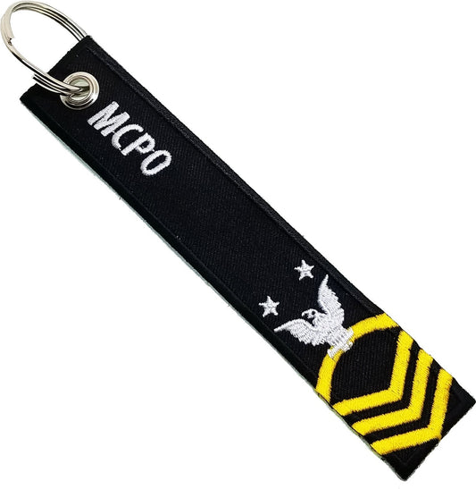 U.S. Navy Master Chief Petty Officer Black Embroidered Key Chain