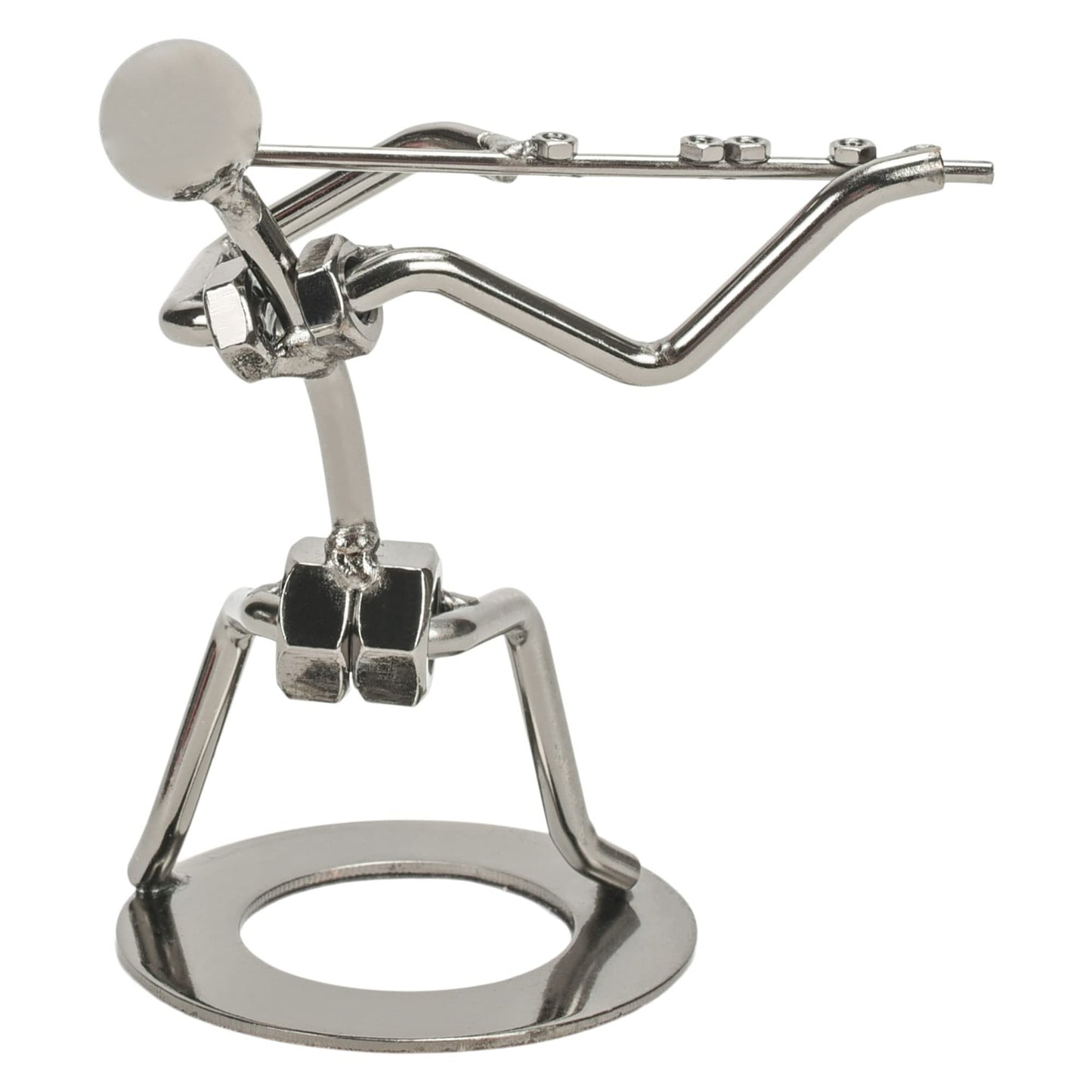Broadway Gifts Co Silver Tone Polished Flutist 6 inch Metal Table Top Figurine