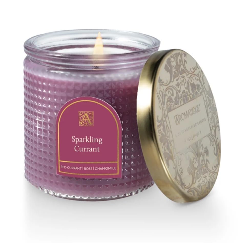 Aromatique, Textured, Elegant Candle with Metal Lid, Home Fragrance for Relaxing Atmosphere, 6 oz, Mother's Day Gifts, Bridal Showers, Anniversaries, Holiday Gifts.