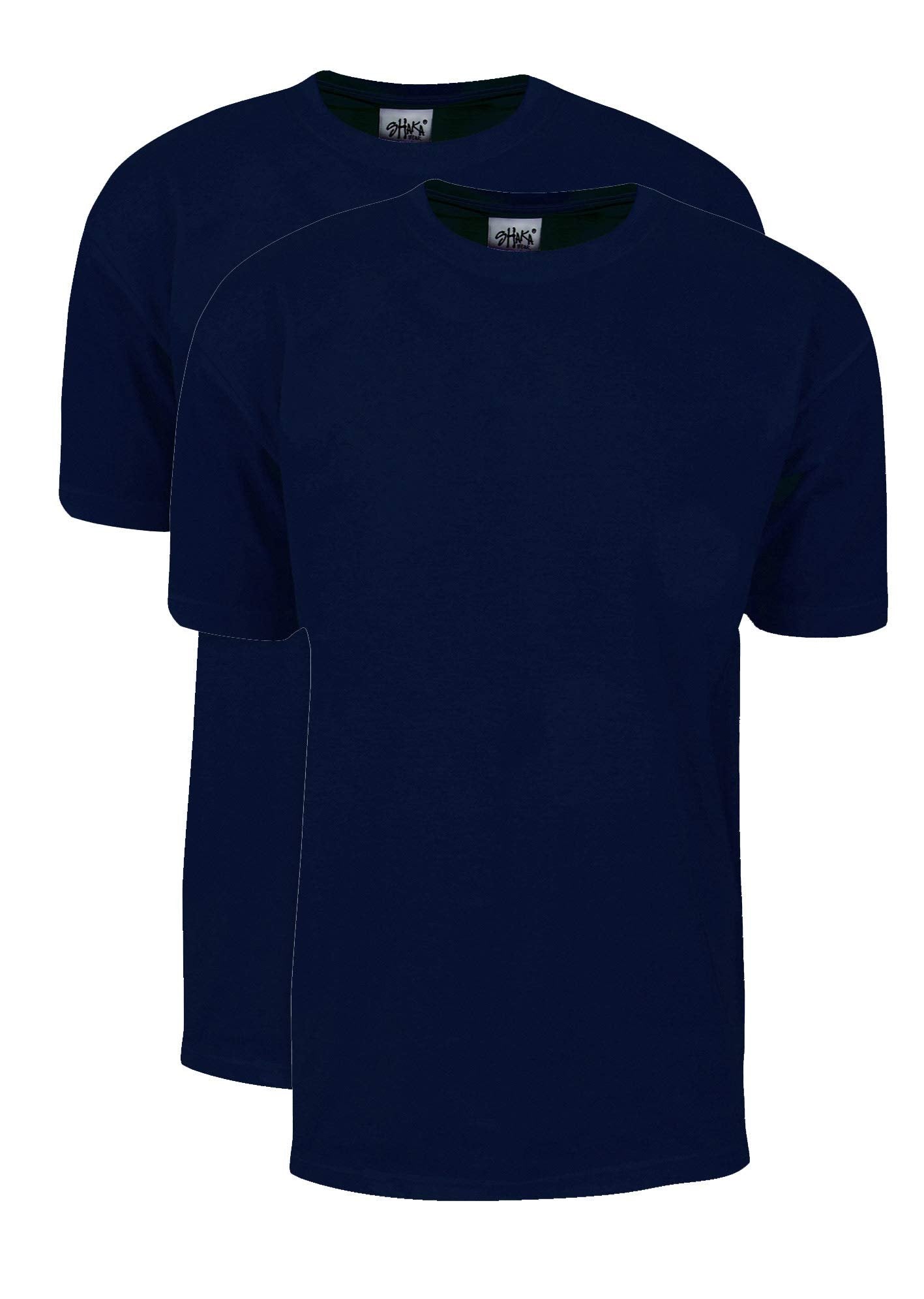 Shaka Wear Men's T Shirt – 2 Pack 7 oz Max Heavyweight Cotton Short Sleeve Crewneck Tee Top Tshirts Regular Big Size MHS02 Black 2T 2pk