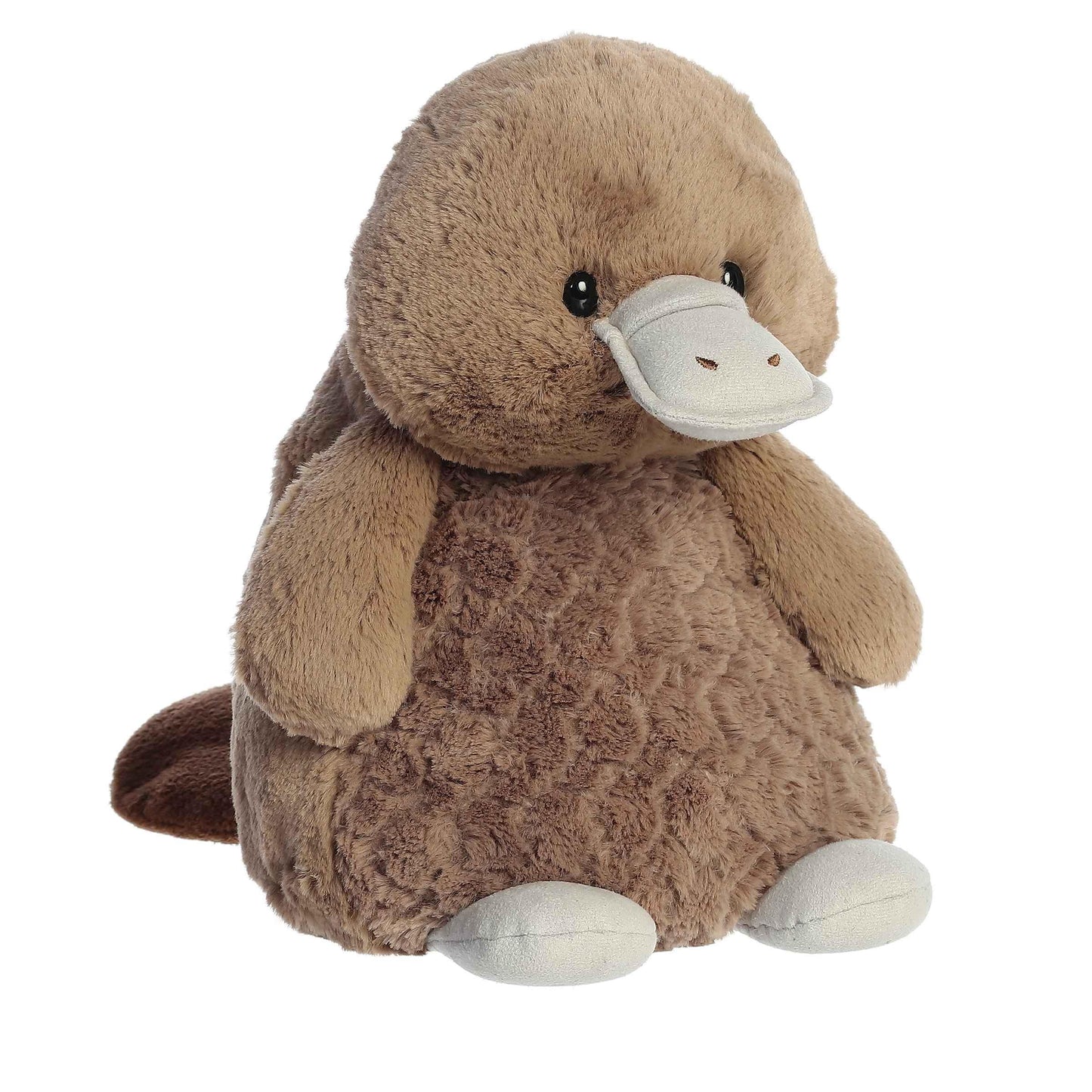 Aurora® Cuddly Huggle Pals Peaceful Platypus™ Stuffed Animal - Weighted Comfort - Endless Snuggles - Brown 12.5 Inches