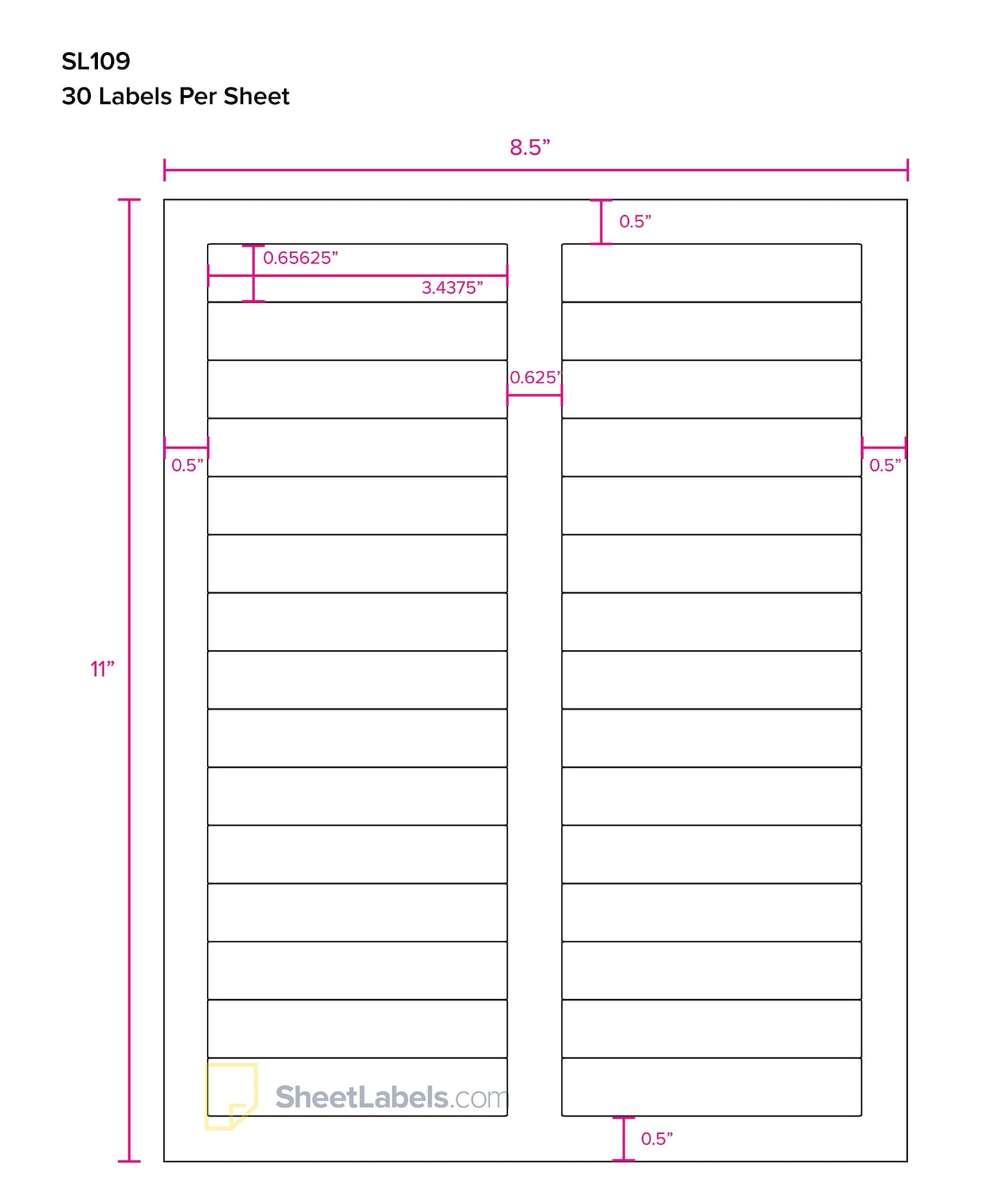 File Folder Labels, Permanent Adhesive 2/3" x 3-7/16", Laser or Inkjet Printable
