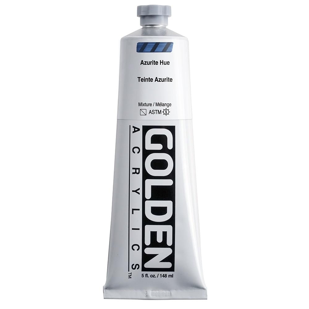 GOLDEN Heavy Body Acrylics, Azurite Hue, 5 fl. oz. Tube, Professional Acrylic Paint, Semi-Transparent