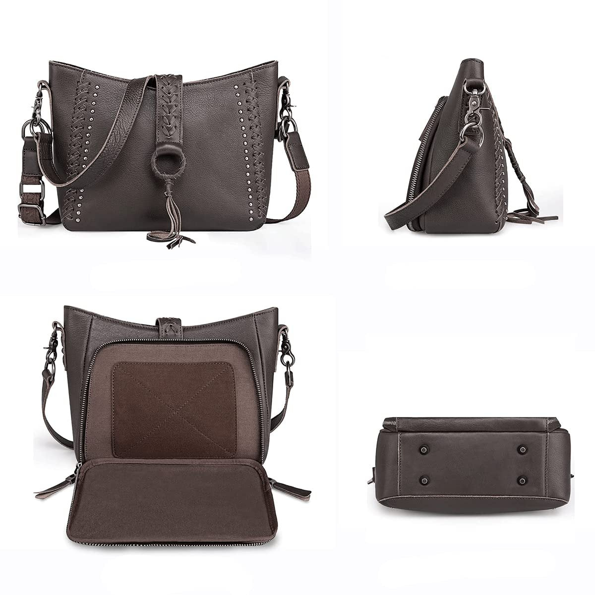 Montana West Hobo Purse Western Satchel Shoulder Bags for Women Genuine Leather Crossbody Handbags MWL-001CF-2