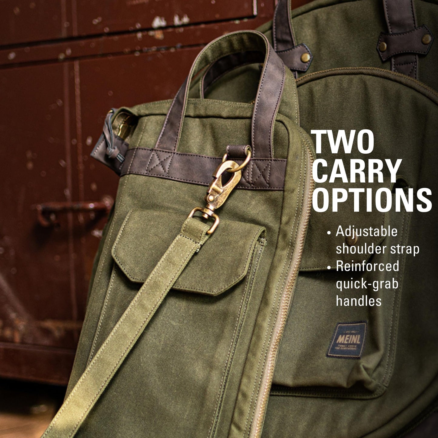 22" Cymbal Bag — Waxed Canvas Collection — Adjustable Backpack Straps, Heavy-Duty Fabric and Carrying Grip, 2-YEAR WARRANTY
