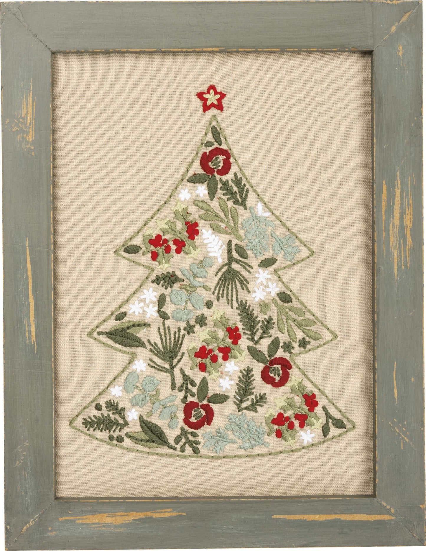 Primitives by Kathy Stitchery-Tree, 8.5x11 inches, Gray, Green, Red