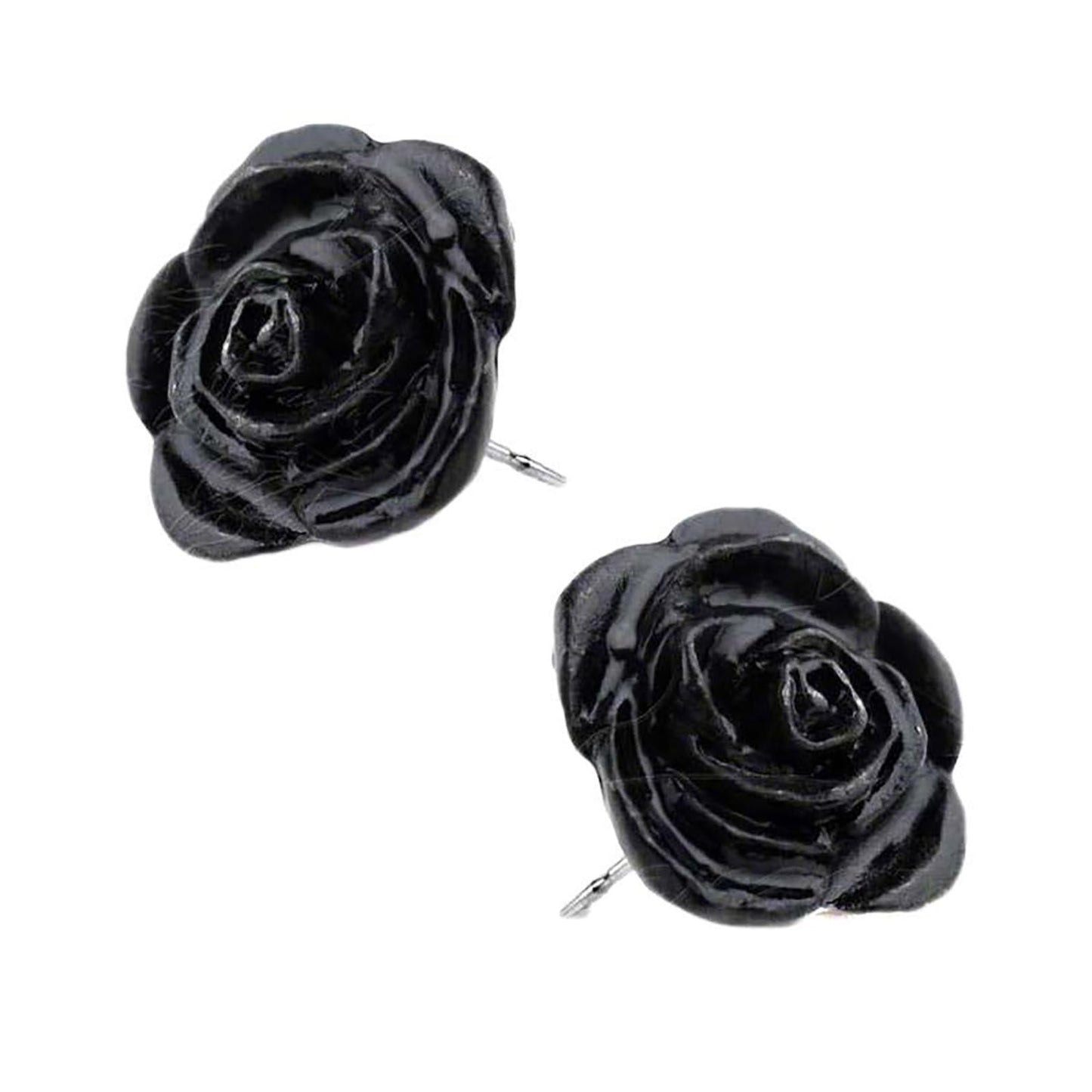 Alchemy Romance Rose Stud Earrings England Black Pretty Dark Gothic Alternative