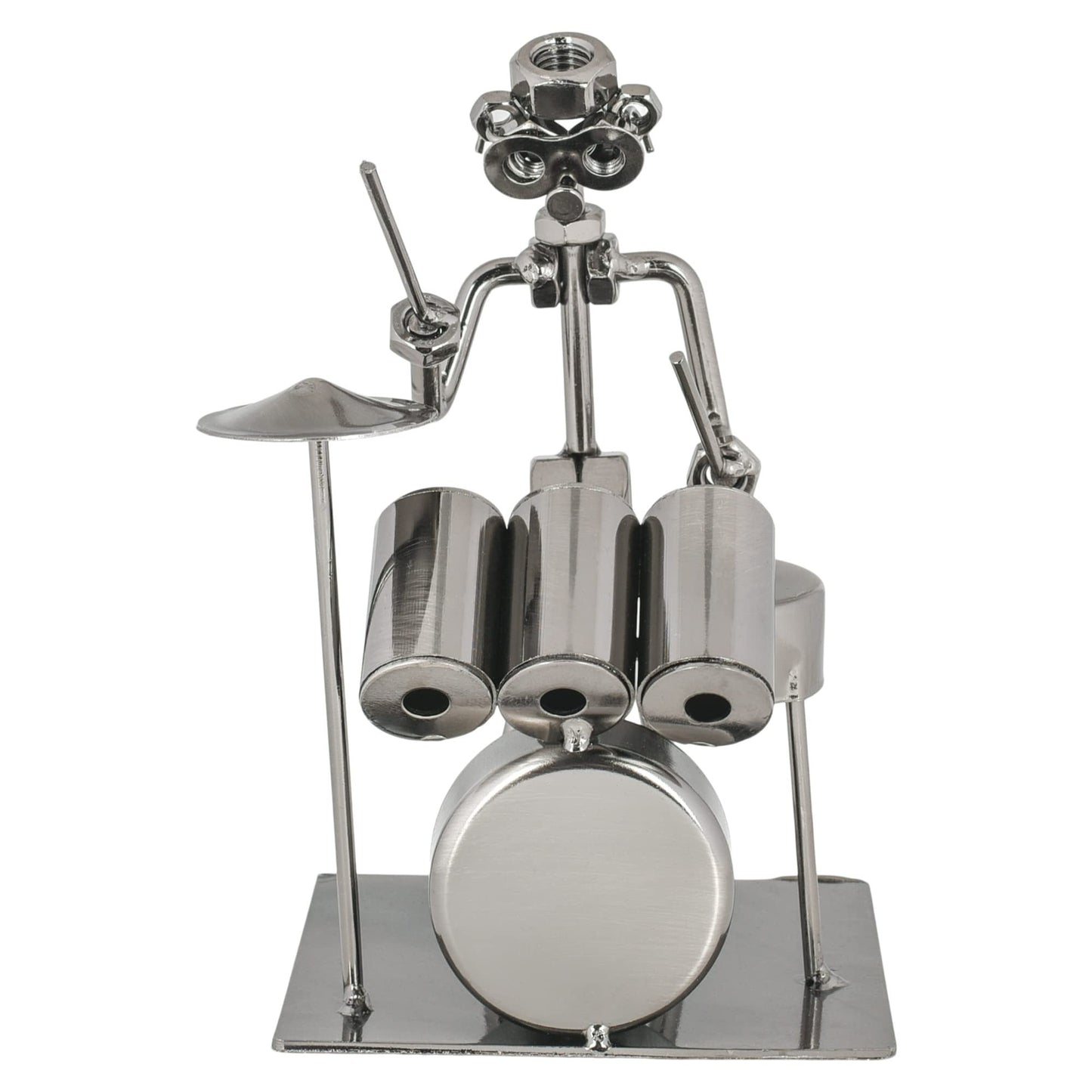 Broadway Gift Co. Classic Silver Tone Drummer 7 inch Metal Table Top Figurine