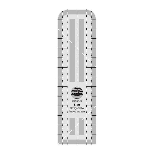 Creative Grids Machine Quilting Tool – Slim – CGRQTA2 – Made in USA, Non-Slip Grip Acrylic Quilting & Sewing Template Ruler for Free-Motion quilt Patchwork Design on Domestic Sewing & Longarm Machines
