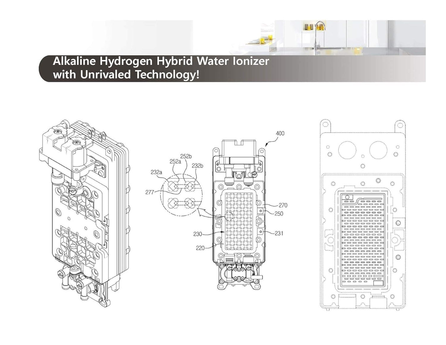 Tyent - H2 Hybrid Water Ionizer - Industry-First Twin-Cell Hybrid Technology - Hydrogen-Enriched Water at Neutral & Alkaline pH - Touchscreen & Autofill Controls - Advanced Filtration for Wellness
