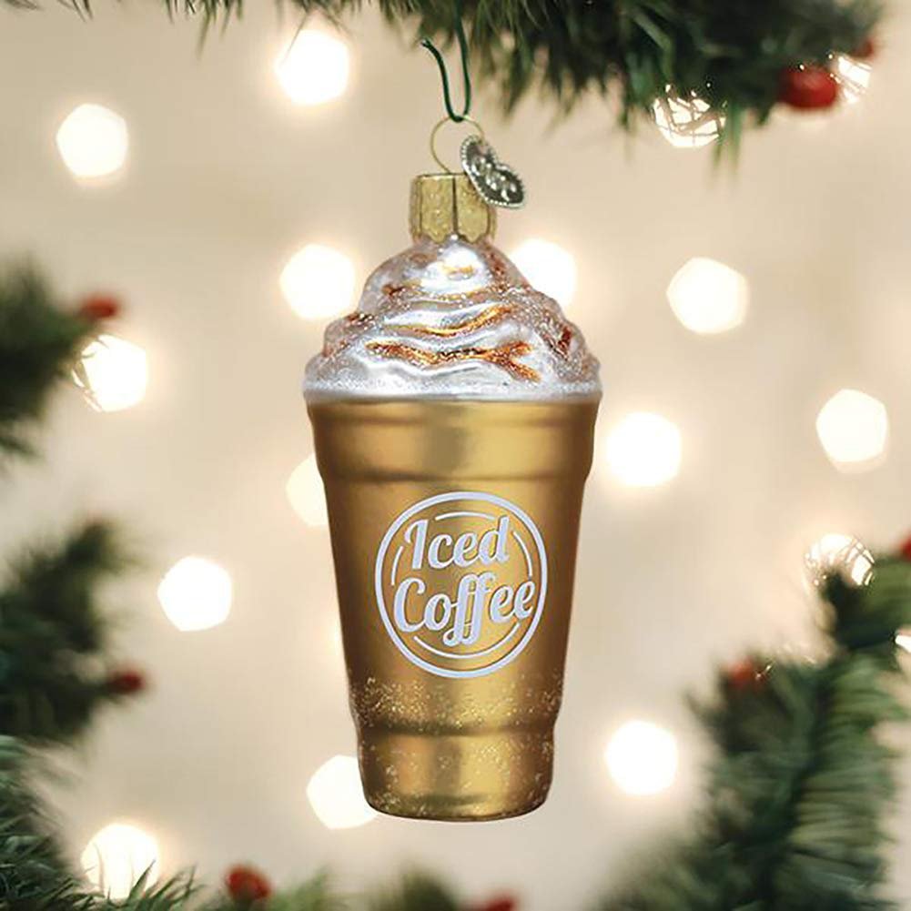 Old World Christmas Ornaments Blended Coffee Glass Blown Ornaments for Christmas Tree