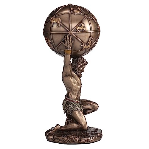 Veronese Design 5 1/2 Inch Atlas The Titan Who Holds The Sky Resin Sculpture Cold Cast Bronze Finish